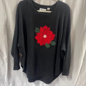 Potpourri Christmas Holiday Sweater Size Medium Bat Sleeves